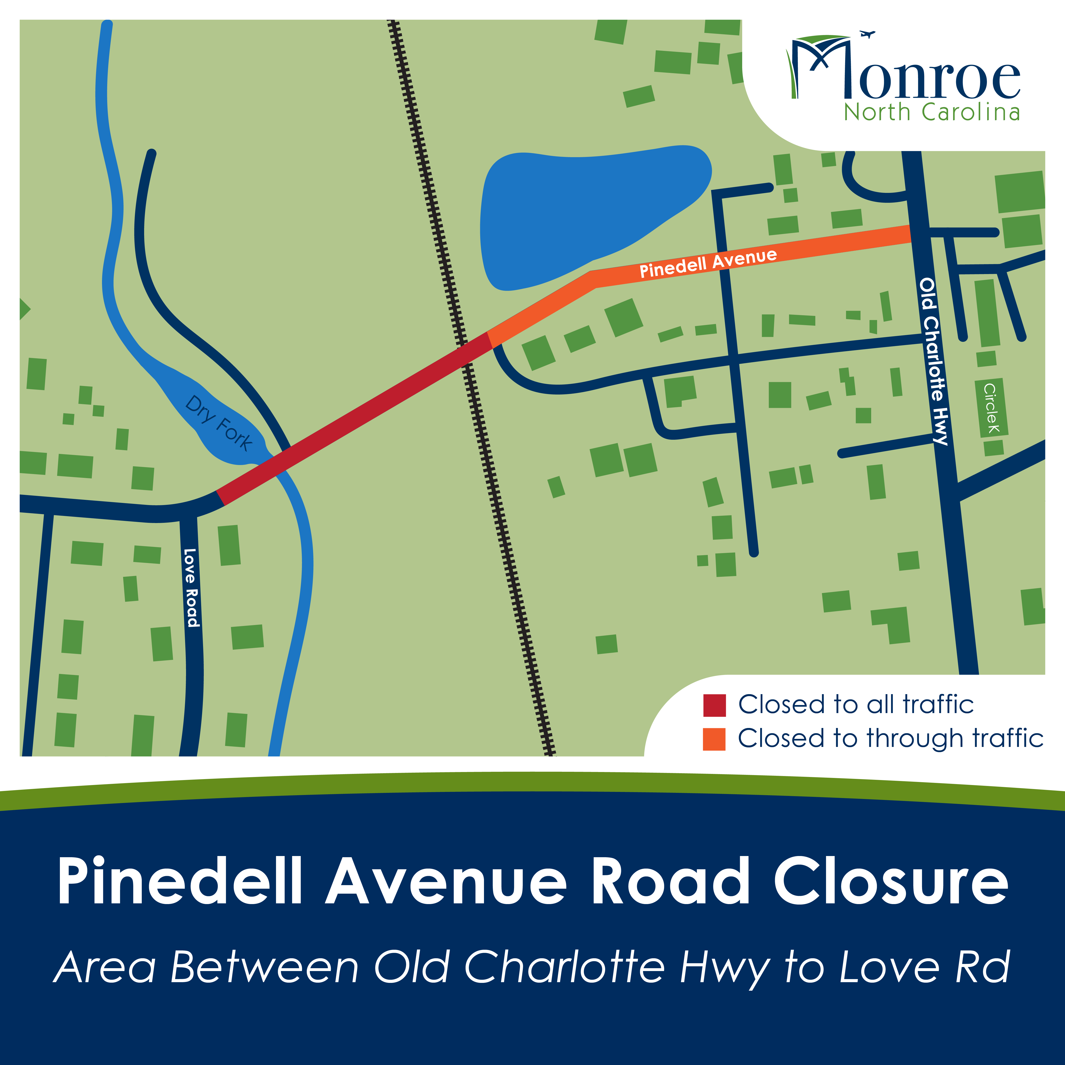 Map of Road Closure for Pinedell Avenue Culvert Project (PNG)