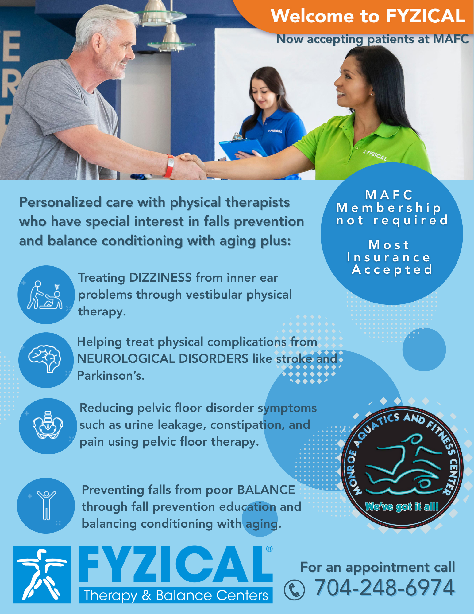 Fyzical Therapy is now open for patients at MAFC. Members and non-members can book appointments.