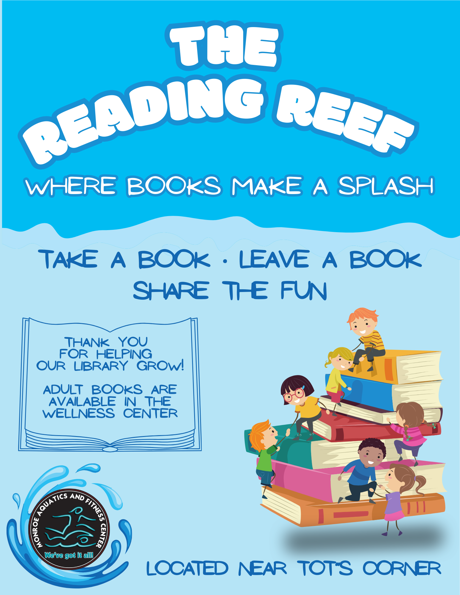 The Reading Reef is MAFC's children's book exchange program. Take a book, leave a book.